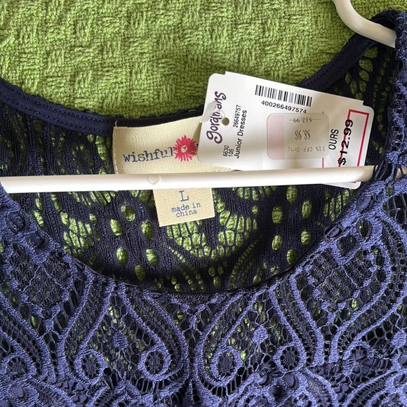 Elegant Navy Lace Dress - Picture 2 of 7